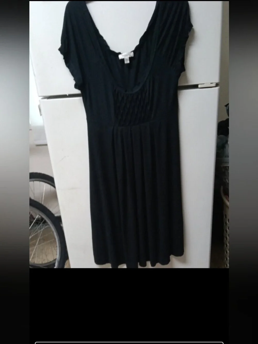 dressbarn Black Scoop-Neck Midi Dress